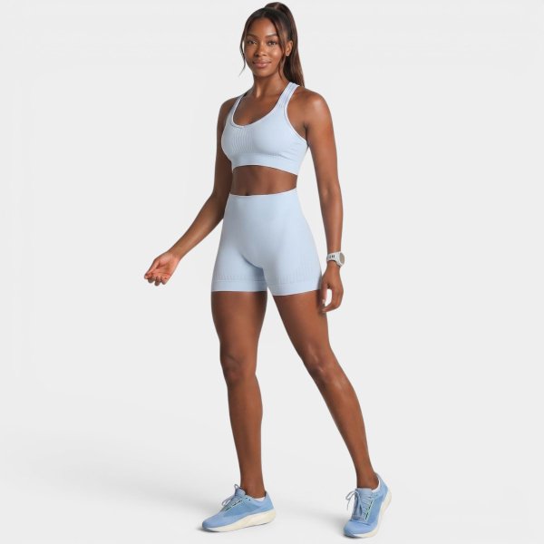 Short Lupo LSport Seamless Ondas Feminino - Azul Claro
