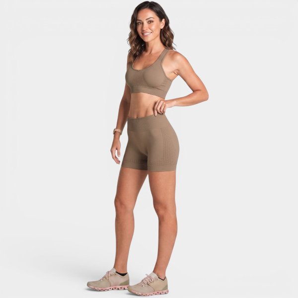Short Lupo LSport Seamless Ondas Feminino - Marrom