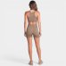 Short Lupo LSport Seamless Ondas Feminino - Marrom