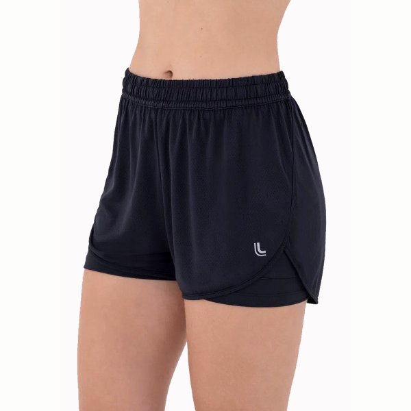 Short Esportivo Lupo Malha Curto Feminino - Preto