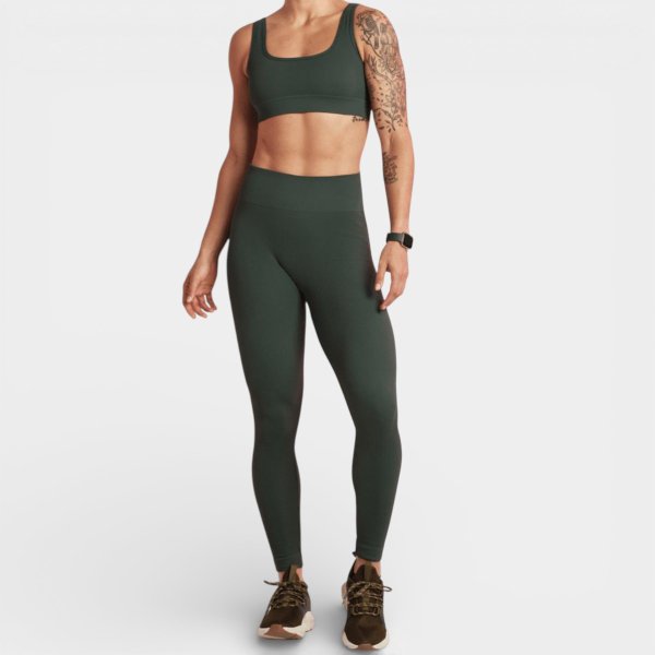 Top Lupo Seamless Basic Canelado Feminino - Verde Escuro
