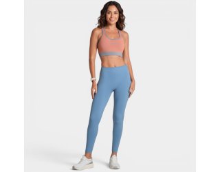 Top Lupo LSport Seamless Dupla Face Core Feminino - Laranja e Azul