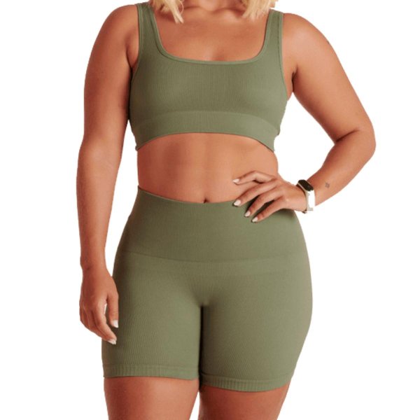 Top Lupo Seamless Basic Canelado Feminino - Verde