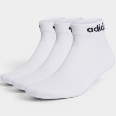 Kit 3 Pares Meia Adidas Linear Cano Baixo - Branco
