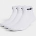 Kit 3 Pares Meia Adidas Linear Cano Baixo - Branco