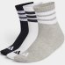 Kit 3 Pares Meia Adidas Cush Cano Médio - Branco e Cinza