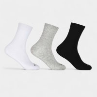 Kit 3 Pares Meia Hoahi Cano Médio Unissex - Branco e Preto