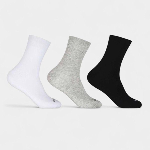 Kit 3 Pares Meia Hoahi Cano Médio Unissex - Branco e Preto