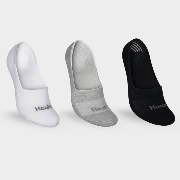Kit 3 Pares Meia Hoahi Sapatilha Unissex - Preto e Branco