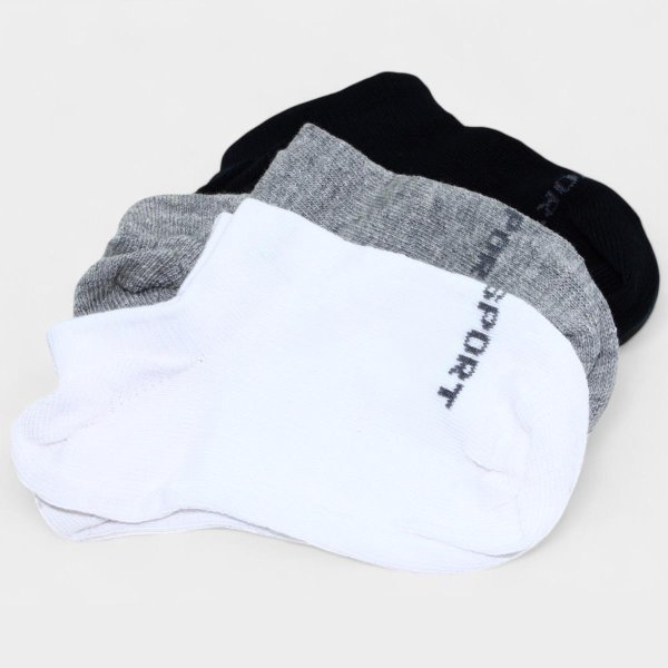 Kit 3 Pares Meia Cano Médio Lupo Kids - Branco e Cinza