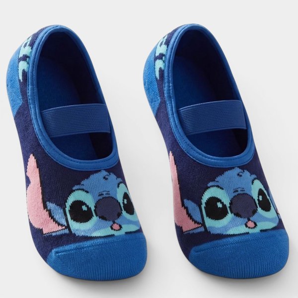Meia Sapatilha Infantil Lupo Stitch Antiderrapante - Azul