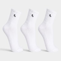 Kit 3 Pares Meia Cano Médio Atoalhada Lupo Masculina - Branco