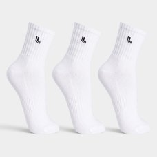 Kit 3 Pares Meia Cano Médio Atoalhada Lupo Masculina - Branco