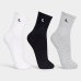 Kit 3 Pares Meia Cano Médio Atoalhada Lupo Masculina - Preto e Branco
