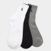 Kit 3 Pares Meia Cano Médio Atoalhada Lupo Masculina - Preto e Branco
