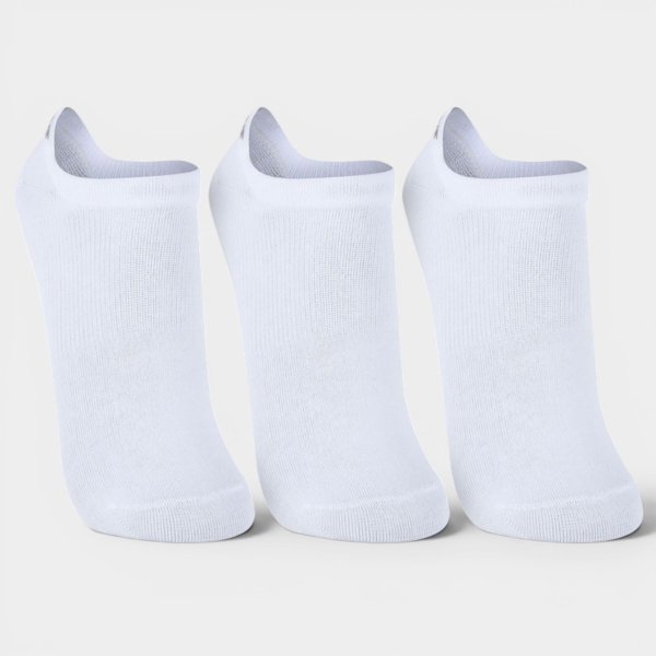 Kit 3 Pares Meia Invisível Lupo Unissex - Branco