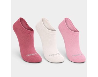 Kit 3 Pares Meia Invisível Lupo Feminina - Branco e Rosa Kit 3 Pares Meia Invisível Lupo Feminina - Branco e Rosa