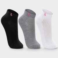 Kit 3 Pares Meia Lupo Cano Baixo Feminina - Preto e Branco