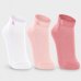Kit 3 Pares Meia Lupo Cano Baixo Feminina - Rosa e Branco