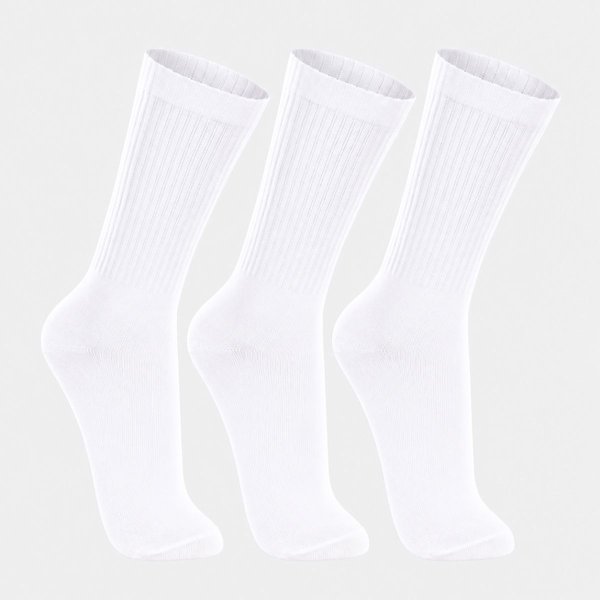 Kit 3 Pares Meia Cano Longo Lupo Masculina - Branco
