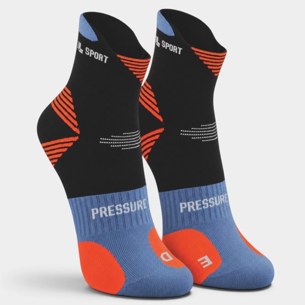 Meia Lupo Lsport Londres Cano Médio Unissex - Preto e Azul