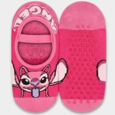 Meia Sapatilha Infantil Lupo Stitch Antiderrapante - Rosa