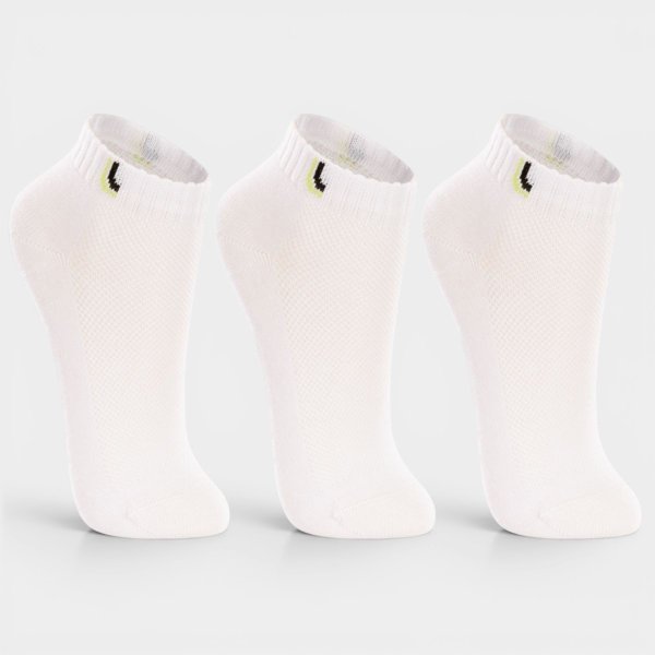 Kit Meia Infantil Lupo Básico Cano Baixo 3 Pares - Branco