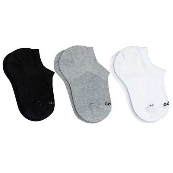 Kit 3 Pares Meia Invisível Lupo Algodão Infantil - Branco e Preto