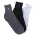 Kit Meia Cano Médio Atoalhada Lupo Masculina 3 Pares - Cinza e Preto