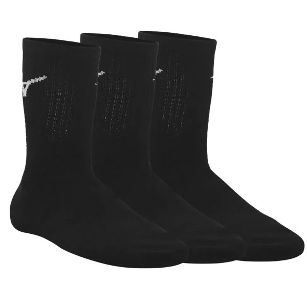 Kit Meia Mizuno Cano Médio Training Pacote com 3 pares - Preto