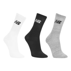 Kit Meia New Balance Cano Alto Logo 3 Pares - Branco e Preto Kit Meia New Balance Cano Alto Logo 3 Pares - Branco e Preto
