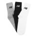 Kit Meia New Balance Cano Alto Logo 3 Pares - Branco e Preto