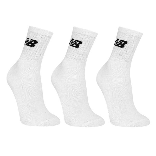Kit Meia New Balance Logo Cano Alto C/ 3 Pares - Branco