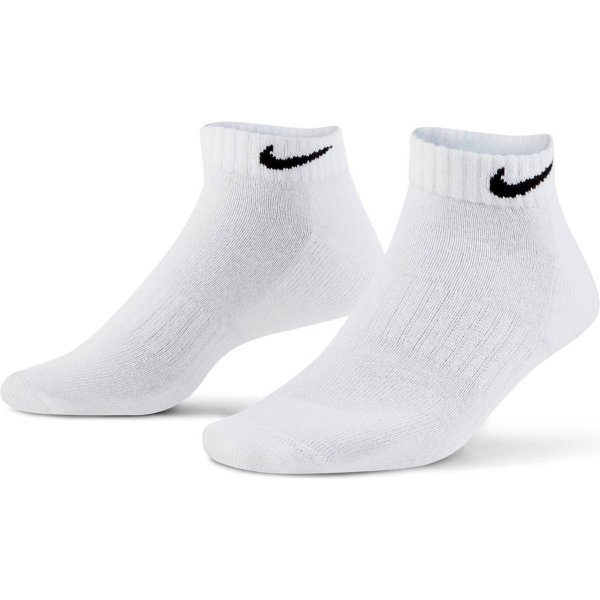 Meia Nike Cano Baixo Everyday Cushion Pacote C/ 3 Pares - Branco e Preto