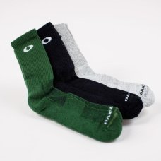 Kit Meia Oakley Cano Alto Crew Sock Masculina - Preto e Cinza