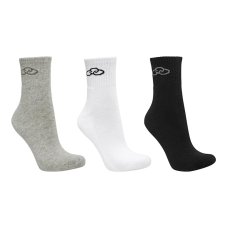 Kit Meia Cano Médio Olympikus Masculina 3 Pares - Branco e Cinza