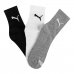 Meia Cano Médio Puma Logo c/ 3 Pares - Branco e Cinza