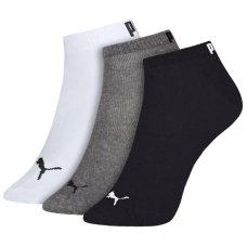 Meia Puma Sapatilha Logo c/ 3 Pares - Branco e Preto