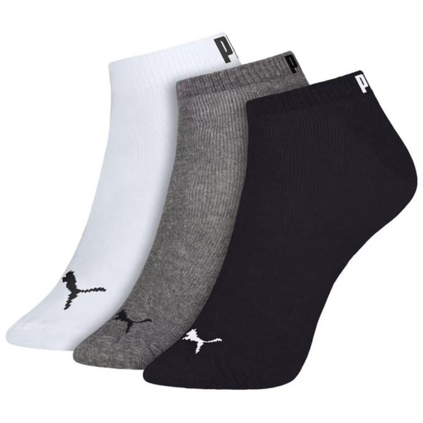 Meia Puma Sapatilha Logo c/ 3 Pares - Branco e Preto