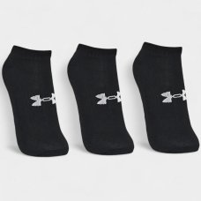 Kit Meia Under Armour Invisível Cotton No Show 3 Pares - Preto