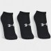 Kit Meia Under Armour Invisível Cotton No Show 3 Pares - Preto
