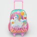 Kit Mochila de Rodinha Infantil Bagaggio Unicórnio Rainbow - Rosa
