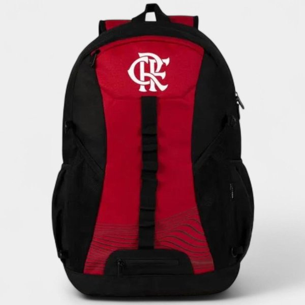 Mochila Esportiva Flamengo Bagaggio Suporte de Bola 20L - Preto e Vermelho