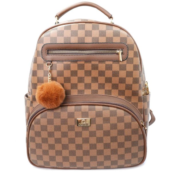 Mochila Casteliê Casual Pompom Feminina - Marrom