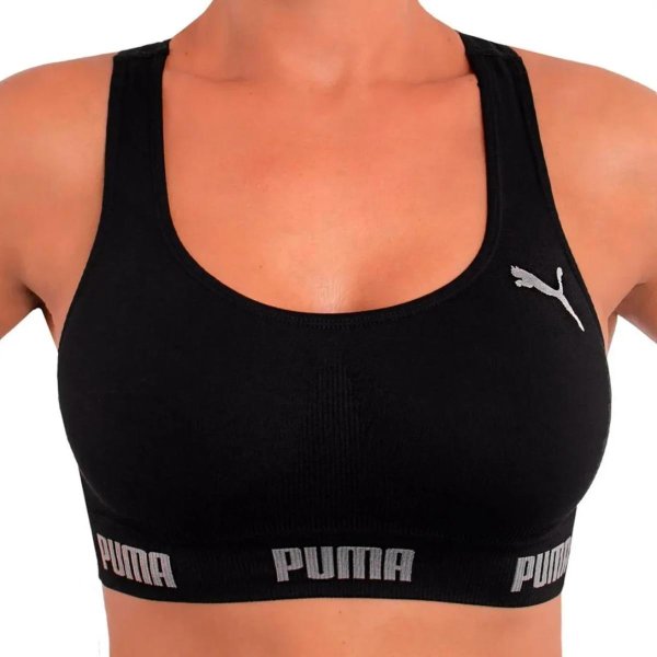 Top Puma Sem Costura Feminino - Preto