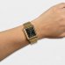 Relógio Lince Analógico Quadrado Pulseira Elos Cravejado Feminino - Dourado e Preto