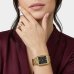 Relógio Lince Analógico Quadrado Pulseira Elos Cravejado Feminino - Dourado e Preto