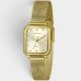 Relógio Lince Analógico Retangular Pulseira Mesh Feminino - Dourado