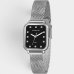 Relógio Lince Analógico Retangular Pulseira Mesh Feminino - Prata e Preto