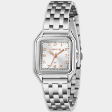 Relógio Lince Analógico Quadrado Pulseira Elos Feminino - Prata e Rose Relógio Lince Analógico Quadrado Pulseira Elos Feminino - Prata e Rose